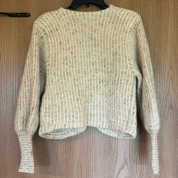 Vintage 90s Gorgeous Mohair Wool P.G.E. Oatmeal Color Sweater Cardigan - Picture 6 of 6